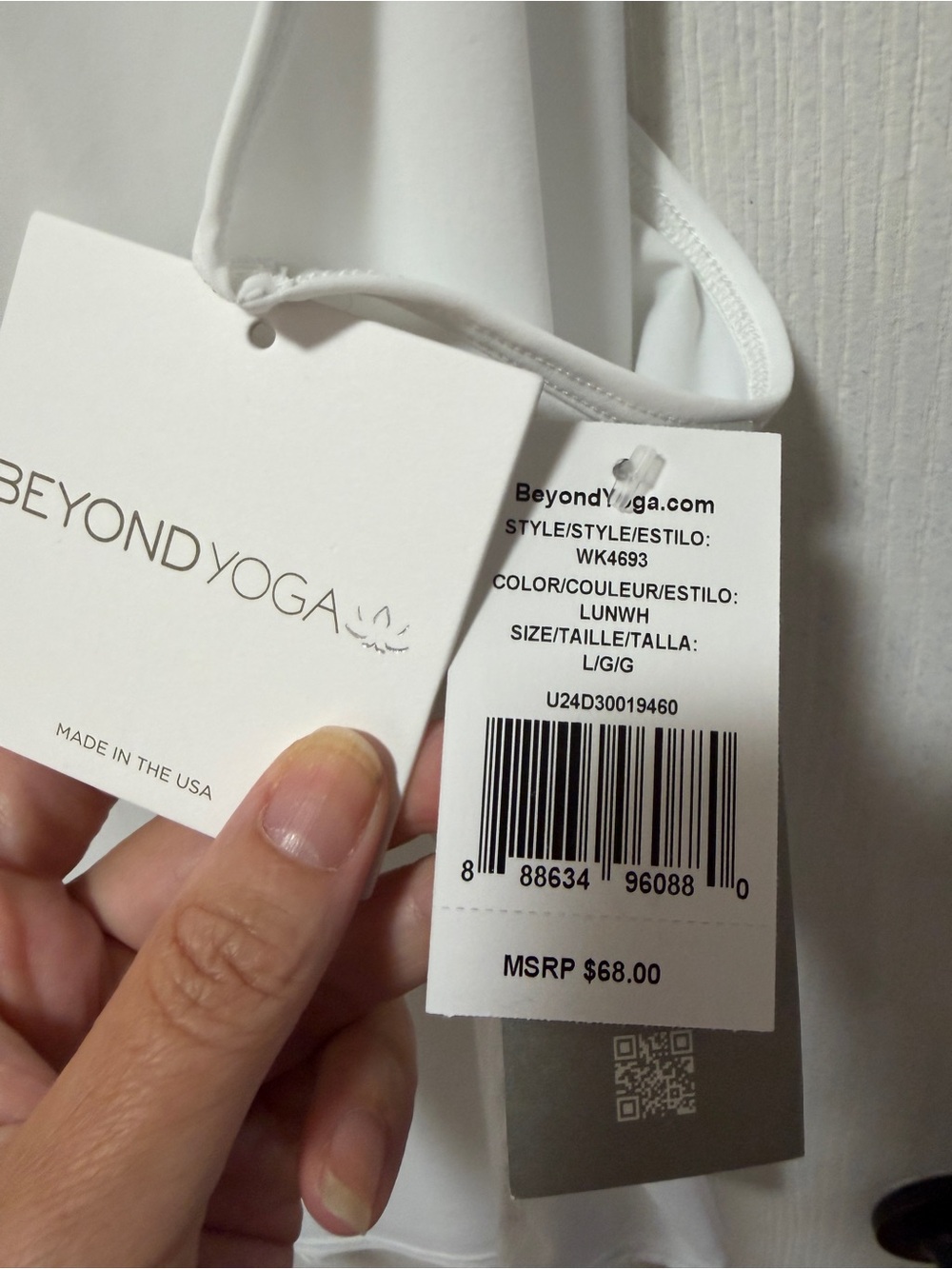Beyond Yoga White Racerback Performance Tank - Picture 3 of 5